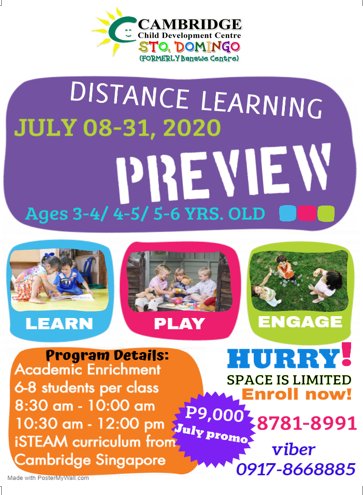 Distance Learning flyer